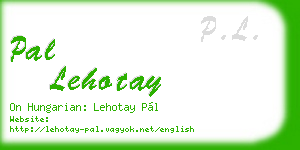 pal lehotay business card