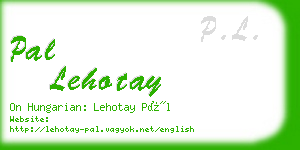 pal lehotay business card